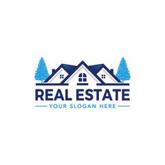 Home real estate logo template vector illustration