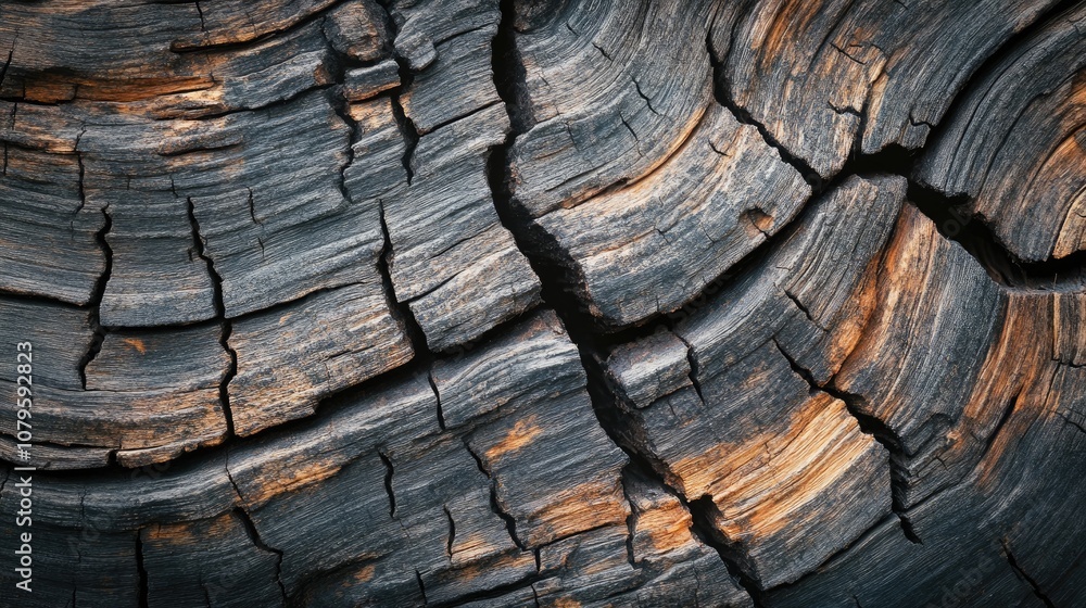 Aufkleber close up macro detail of a rustic weathered brown wooden texture showcasing abstract patterns ideal 