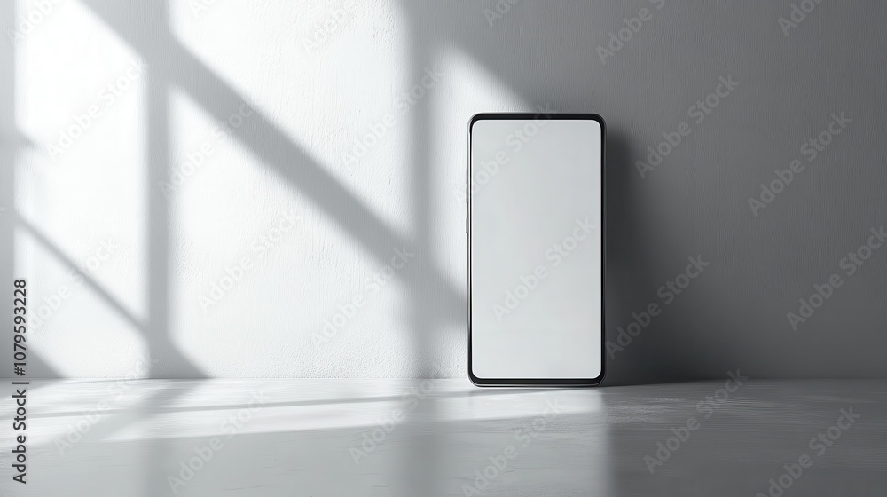 Poster mobile phone on the tripod 3d rendering