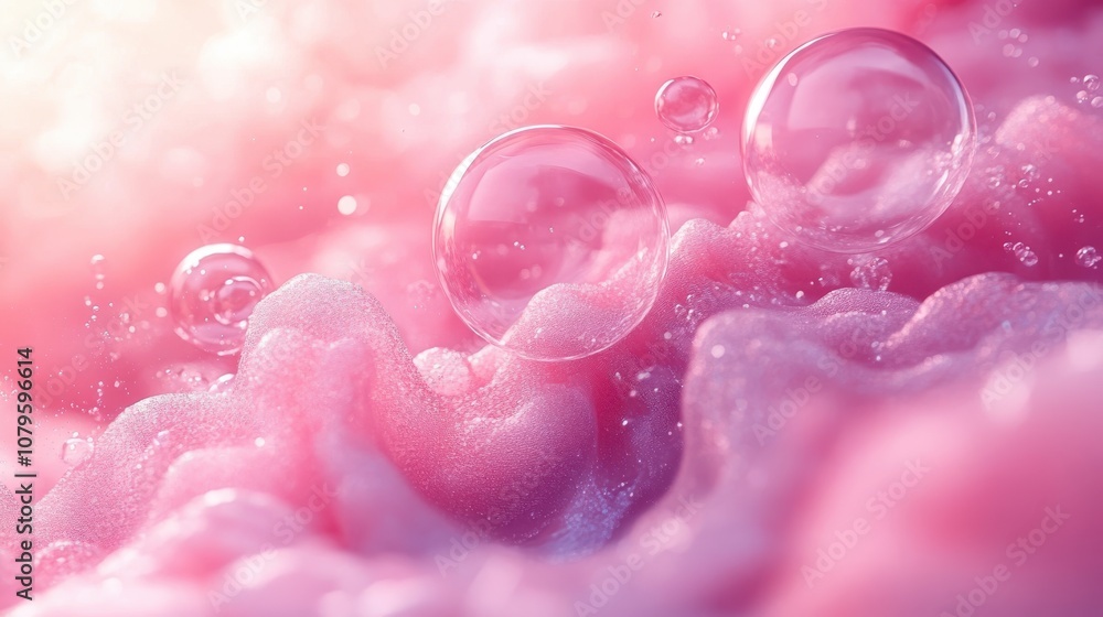 Poster red soft liquid bubble background 3d rendering