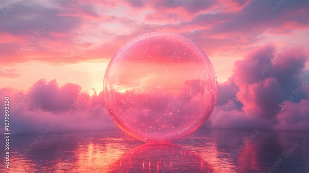 Poster soft speak bubble balloon with neon style 3d rendering
