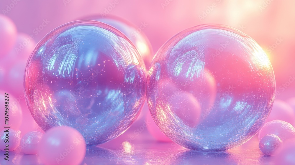 Poster soft speak bubble balloon with neon style 3d rendering
