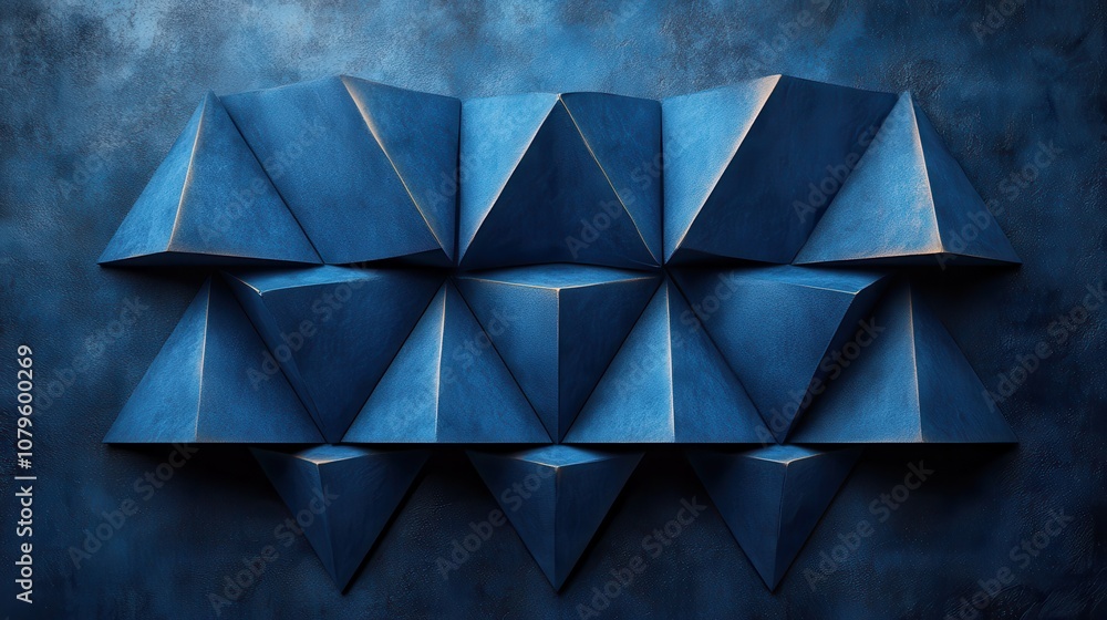Poster triangle shape sound absorbing cotton background 3d rendering