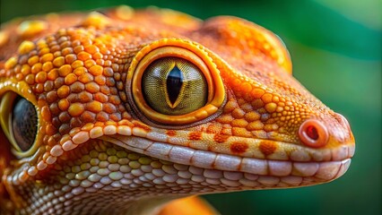 Fototapeta premium A Close-Up View of a Reptile's Eye, Capturing the Intricate Details of its Scaly Skin and the Striking Intensity of its Gaze