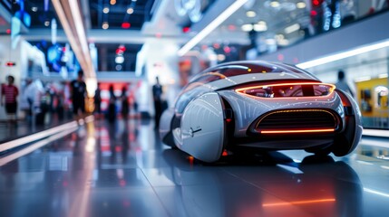 Fototapeta premium Sleek and Futuristic Robot Car Concept for Innovation
