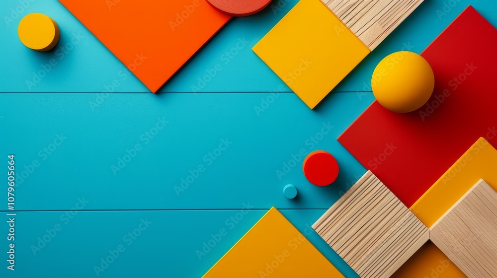 Aufkleber bold colorful shapes in minimal layout design