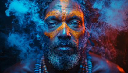 Man and woman looking at camera, wet beauty generated by AI