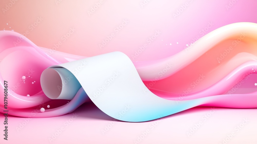 Poster abstract 3d style with colorful background and scene