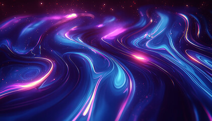 Glowing galaxy backdrop, futuristic space wave motion illustration generated by AI