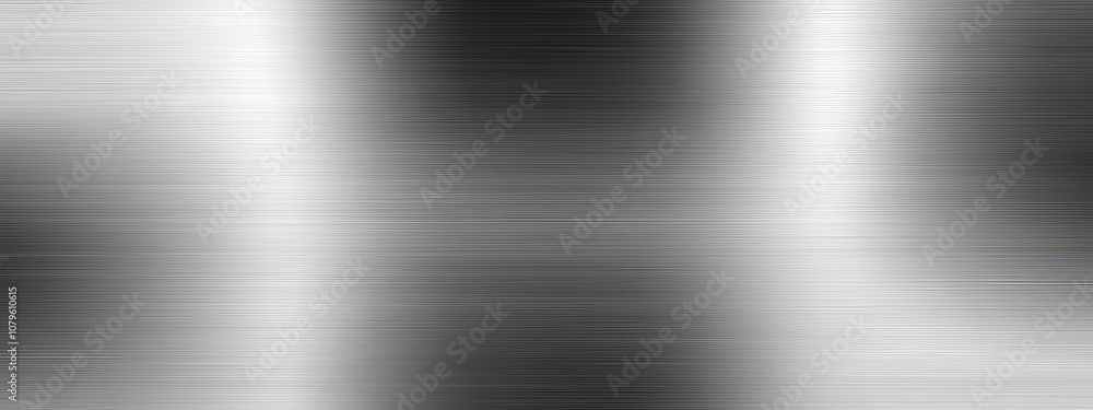 Poster abstract silver brushed metal background with a textured surface and highlights.