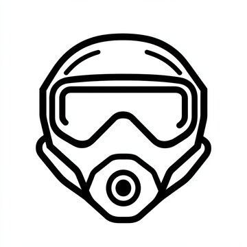 recommend clip art: This black and white icon features a dust mask design, symbolizing health precautions and protective measures in environments with airborne particles