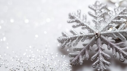 Christmas Tree Ornament in Shape of a Snowflake Isolated on White