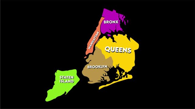 New York City map with black background