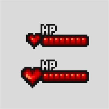 Fototapeta HP life bars, pixel art illustration