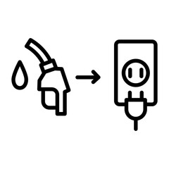 Gasoline to electric switch icon.