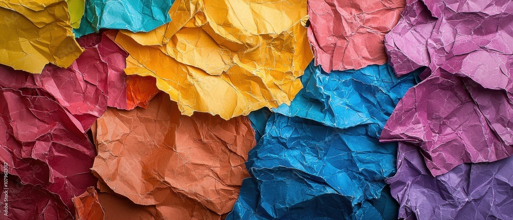 Poster transform your space with vibrant abstract collages of crumpled paper elevate your decor using scrap