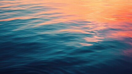 Tranquil ocean showcasing vibrant sunset reflections embodying nature and serenity