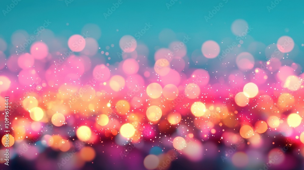 Poster vibrant bokeh lights creating a dreamy abstract background