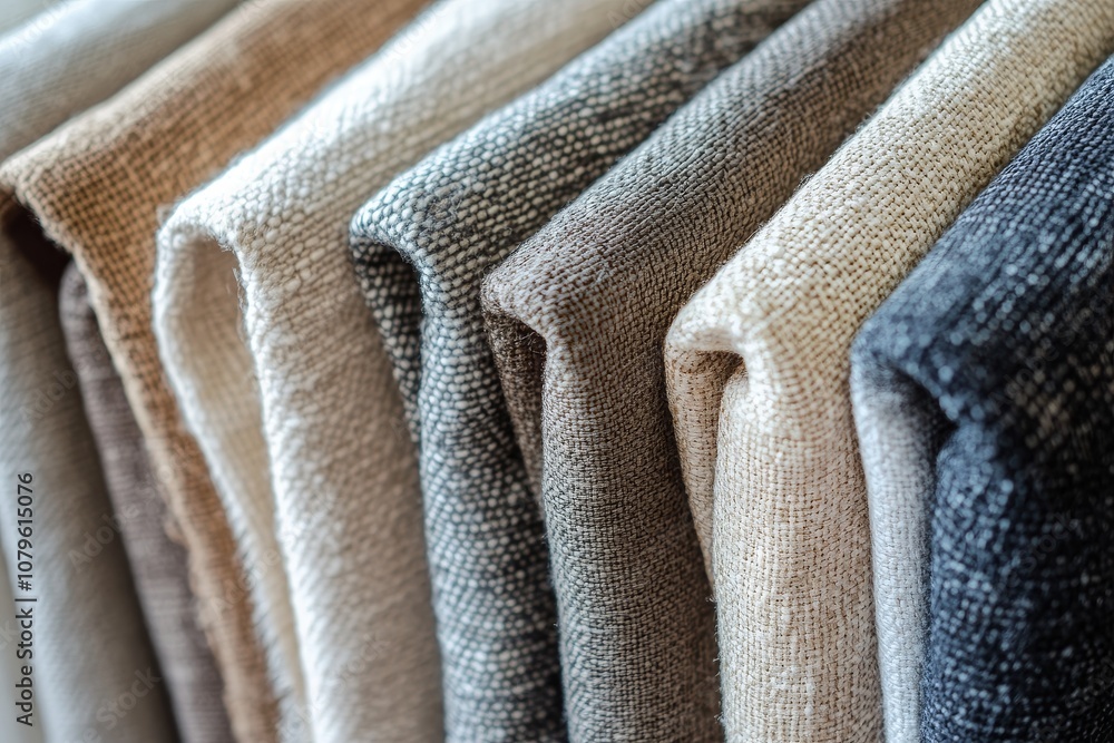 Poster close up of different fabric samples in various colors and textures.