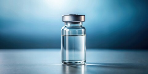 Small drug vial containing influenza vaccine, influenza, vaccine, vial, medication, prevent, flu shot, health