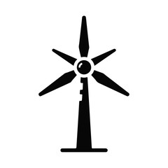 Renewable power generator wind turbine vector icon design