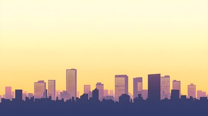 Naklejka premium City Skyline Sunset