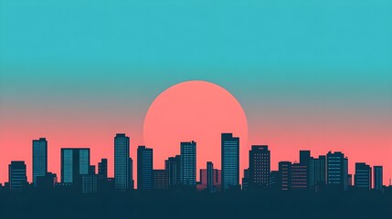 Fototapeta premium City Skyline Sunset