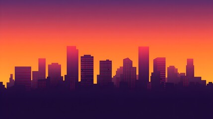 Obraz premium City Skyline Sunset