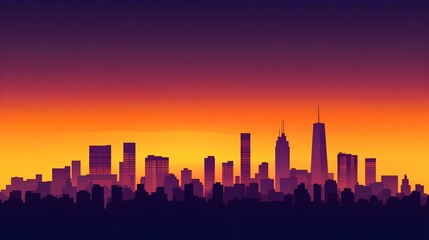 City Skyline Sunset