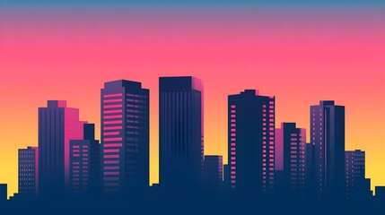 Obraz premium City Skyline Sunset