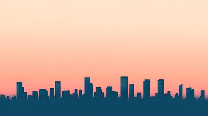 Obraz premium City Skyline Sunset Silhouette