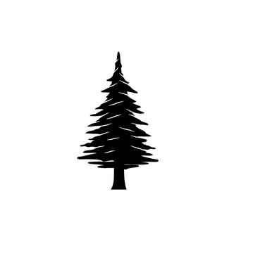 Pine tree icon vector white background