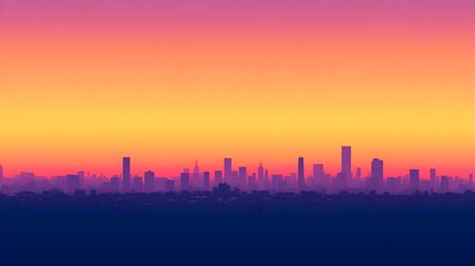 Fototapeta premium Cityscape Sunset Silhouette