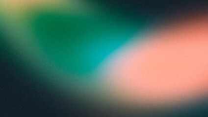 Retro color grainy gradient backdrop design. Abstract soft green orange color noisy gradient, vibrant colors, glowing color flow, bright, shine, noise texture, banner, poster