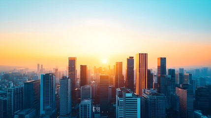 Obraz premium Cityscape Sunset Skyline