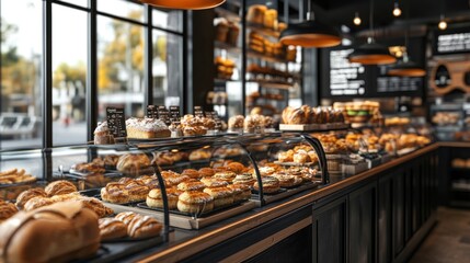 Bakery Showcase of Freshly Baked Goods