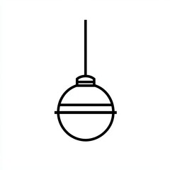 Fototapeta premium This design features a minimalist black line drawing of a hanging light fixture on a white backdrop, ideal for modern decor themes or iconography