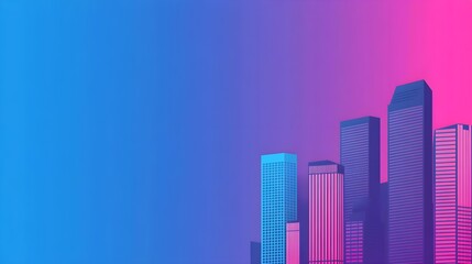 Obraz premium Neon City Skyline