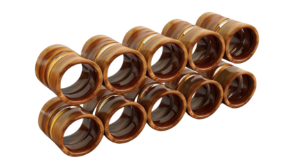 Wine rack on white transparent background
