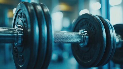 Close-Up of a Dumbbell in a Gym