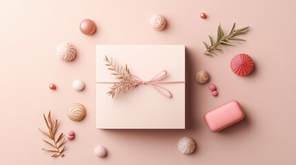Mockup of a romantic candy gift box with a customizable message area and elegant decorative patterns