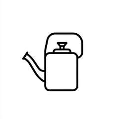 Obraz premium This icon represents an oil can, designed in a minimalist black and white style, emphasizing simplicity and clarity against a white backdrop