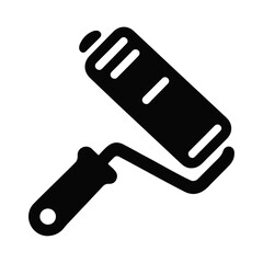 Vector icon of a roller with a simple rounded handle