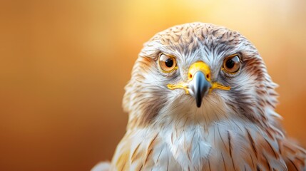 Obraz premium Alert Bird of Prey with Large Eyes in Soft Lighting