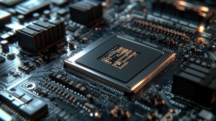 Fototapeta premium Unleashing Potential A Detailed Portrait of a State of the Art Graphics Processing Unit