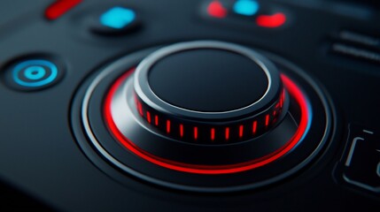 Fototapeta premium Close up view of a sleek futuristic interface design featuring holographic elements illuminated control panels and a minimalist high tech aesthetic The image showcases the innovative