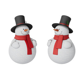 머플러와 모자를 쓴 눈사람. Snowman with Muffler and Hat