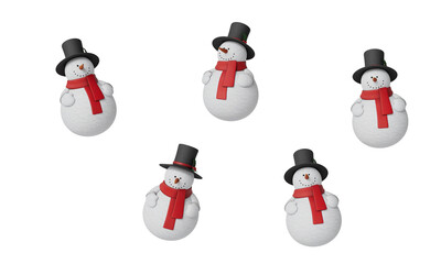 머플러와 모자를 쓴 눈사람. Snowman with Muffler and Hat