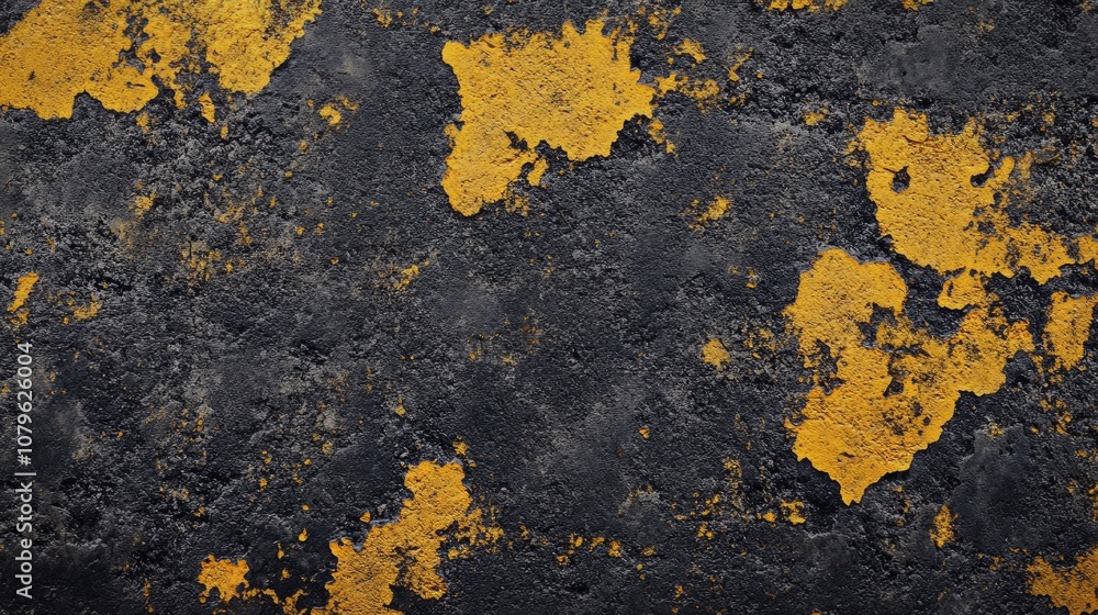 Poster dark concrete texture featuring black and yellow stone suitable for use as a background panorama ban
