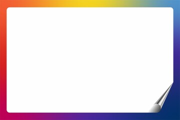 Obraz premium Rainbow Hues, Blank Canvas: Vibrant rainbow border frames a pristine white space, ready for your message. Perfect for presentations, invitations, or adding a touch of color to your designs. 